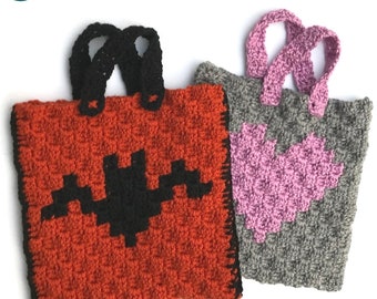 Crochet Trick or Treat Bag Pattern | Halloween Bag Pattern | Halloween Treat Bag Pattern | PDF Pattern