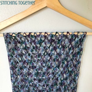 Crochet Lacy Scarf Crochet Scarf Crochet Wrap Crochet Pattern Download image 4