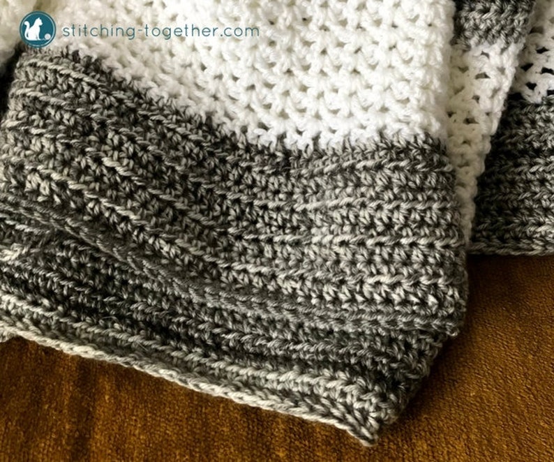 Crochet Throw Blanket Striped Crochet Blanket PDF Crochet Pattern Crochet Blanket Pattern image 3