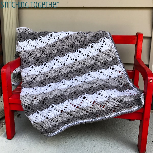 Crochet Pattern | Crochet Baby Blanket | Diamond Lace Crochet Baby Blanket