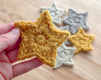 Patrón fácil de estrella de ganchillo / Estrellas pequeñas de ganchillo / Descarga del patrón