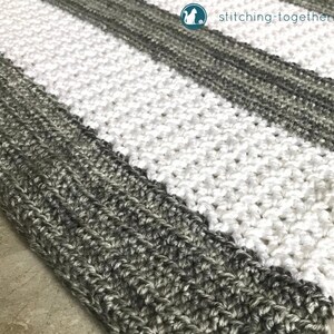 Crochet Throw Blanket Striped Crochet Blanket PDF Crochet Pattern Crochet Blanket Pattern image 5