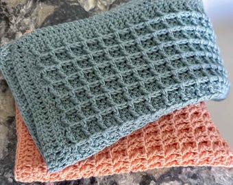 Waffle Stitch Washcloth | Crochet Washcloth Pattern | Textured Crochet Washcloth | Pattern Download