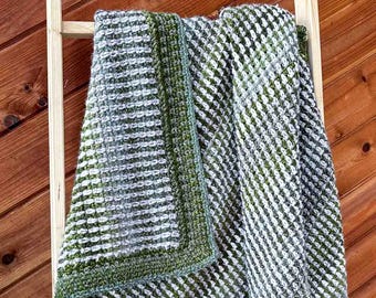 Crochet Chunky Moss Stitch Blanket Pattern | Easy Chunky Afghan Pattern | PDF Download