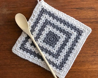 Crochet Hot Pad Pattern | Crochet Potholder Pattern | Crochet Trivet Pattern | PDF Download