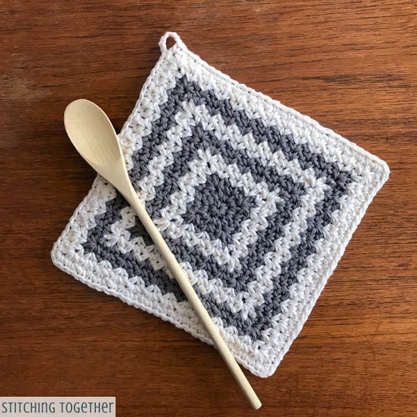 Crochet Hot Pad Pattern | Crochet Potholder Pattern | Crochet Trivet Pattern | PDF Download