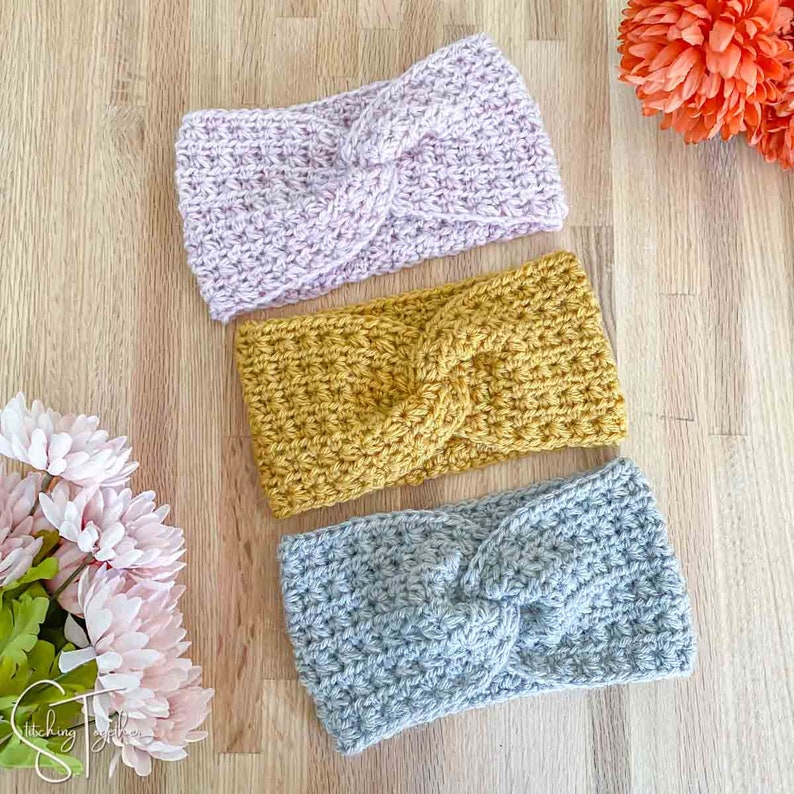 Twisted Crochet Headband Pattern Crochet Twisted Ear Warmer PDF Crochet Pattern download image 2