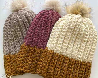 Bulky Crochet Hat Pattern | Chunky Ribbed Crochet Hat Pattern | PDF DOWNLOAD