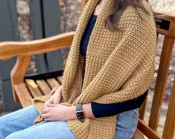 Mesa Easy Crochet Shawl Pattern | Rectangular Crochet Shawl | PDF DOWNLOAD