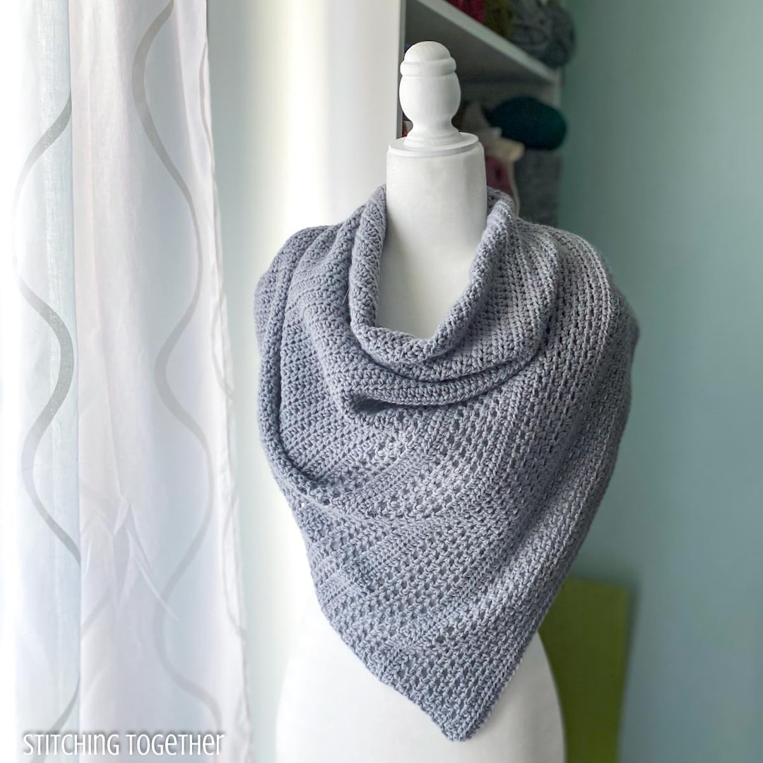 Easy Crochet Shawl Pattern | Asymmetrical Triangle Scarf (PDF DOWNLOAD ...