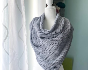 Patrón de Chal de Crochet Fácil / Bufanda Triangular Asimétrica (Descargar PDF)