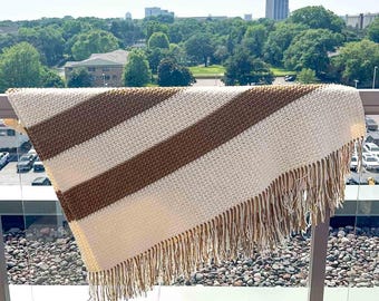 Sequoia Striped Crochet Blanket Pattern | Easy Afghan Pattern | PDF Download