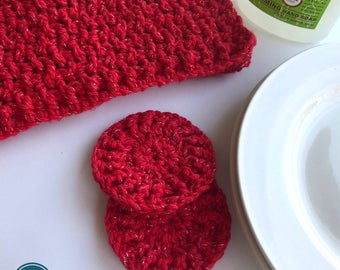 Ribbed Crochet Dischcloth and Dish Scrubbers Patterns