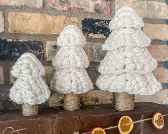 Patrón de árbol de Navidad de crochet grueso / Decoración de invierno (Patrón PDF)
