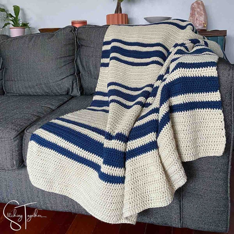 Easy Crochet Blanket Pattern Simple Afghan Pattern PDF Download image 2