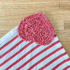 Heart Kitchen Towel Topper Crochet Pattern Crochet Dish Towel Hanger Heart Crochet Pattern download image 4