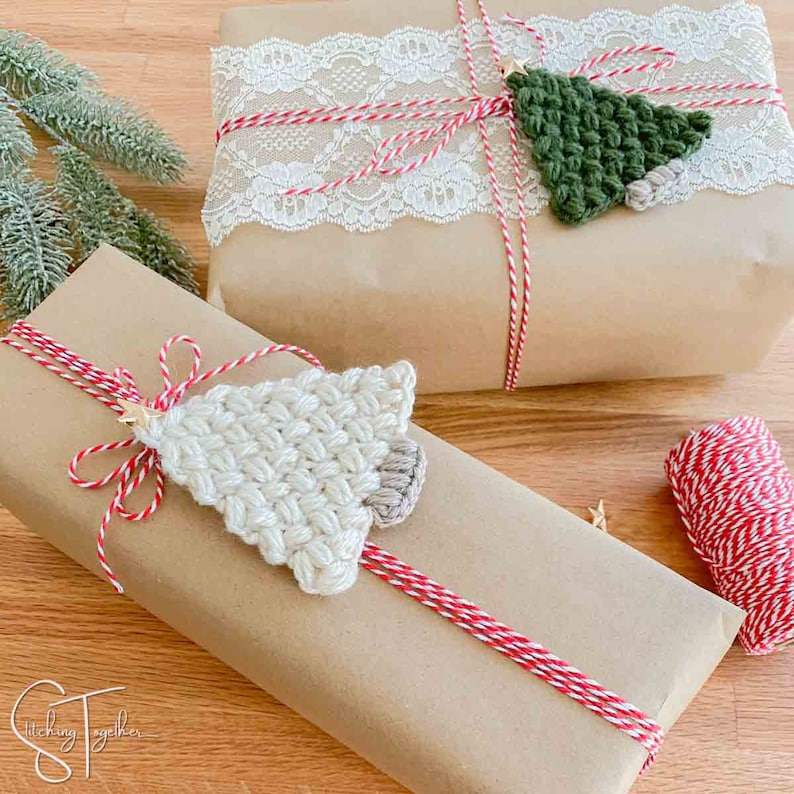 Flat Christmas Trees Crochet Pattern Christmas Tree Garland or Ornament PDF Pattern Download image 4