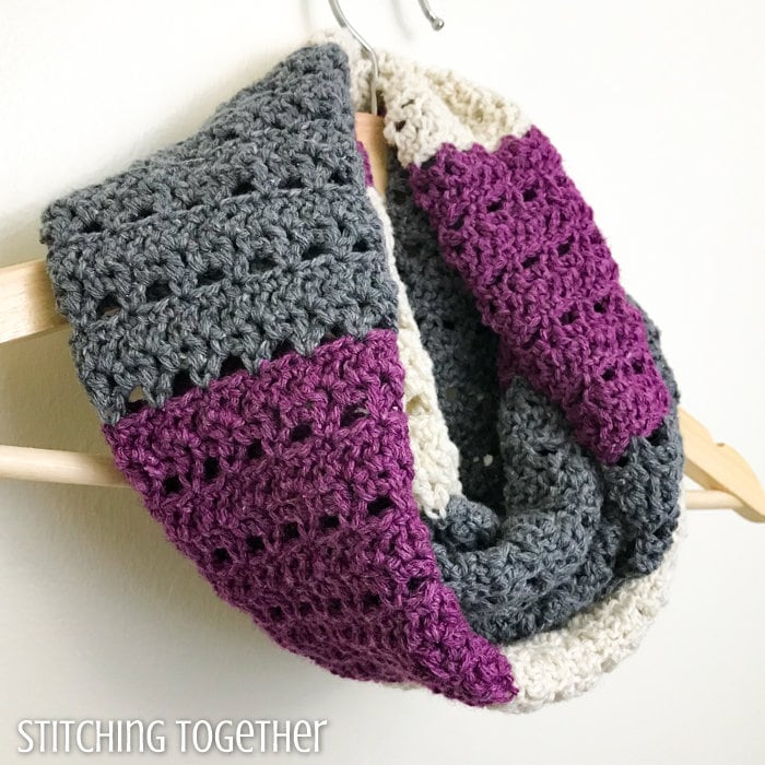 Silky Striped Infinity Scarf Crochet Pattern Crochet - Etsy