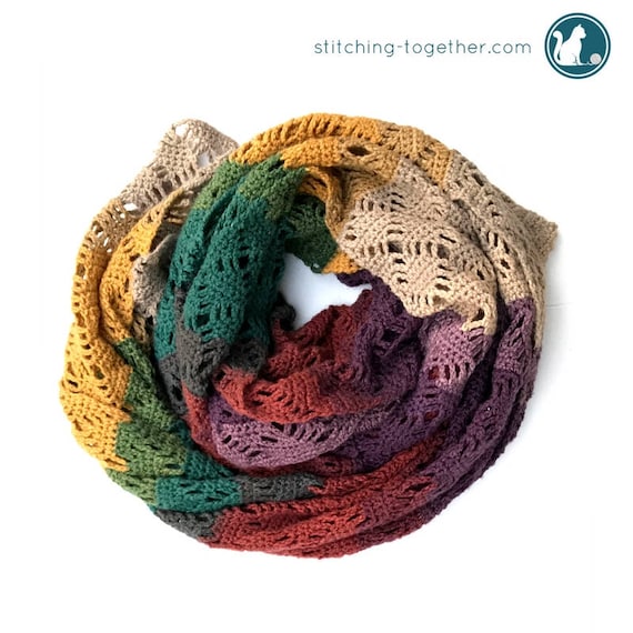 Crochet Scarf Pattern,  Wrap Me in Diamonds Crochet Scarf Pattern, Fall Scarf Crochet Pattern, Great to make for gifts, PDF DOWNLOAD