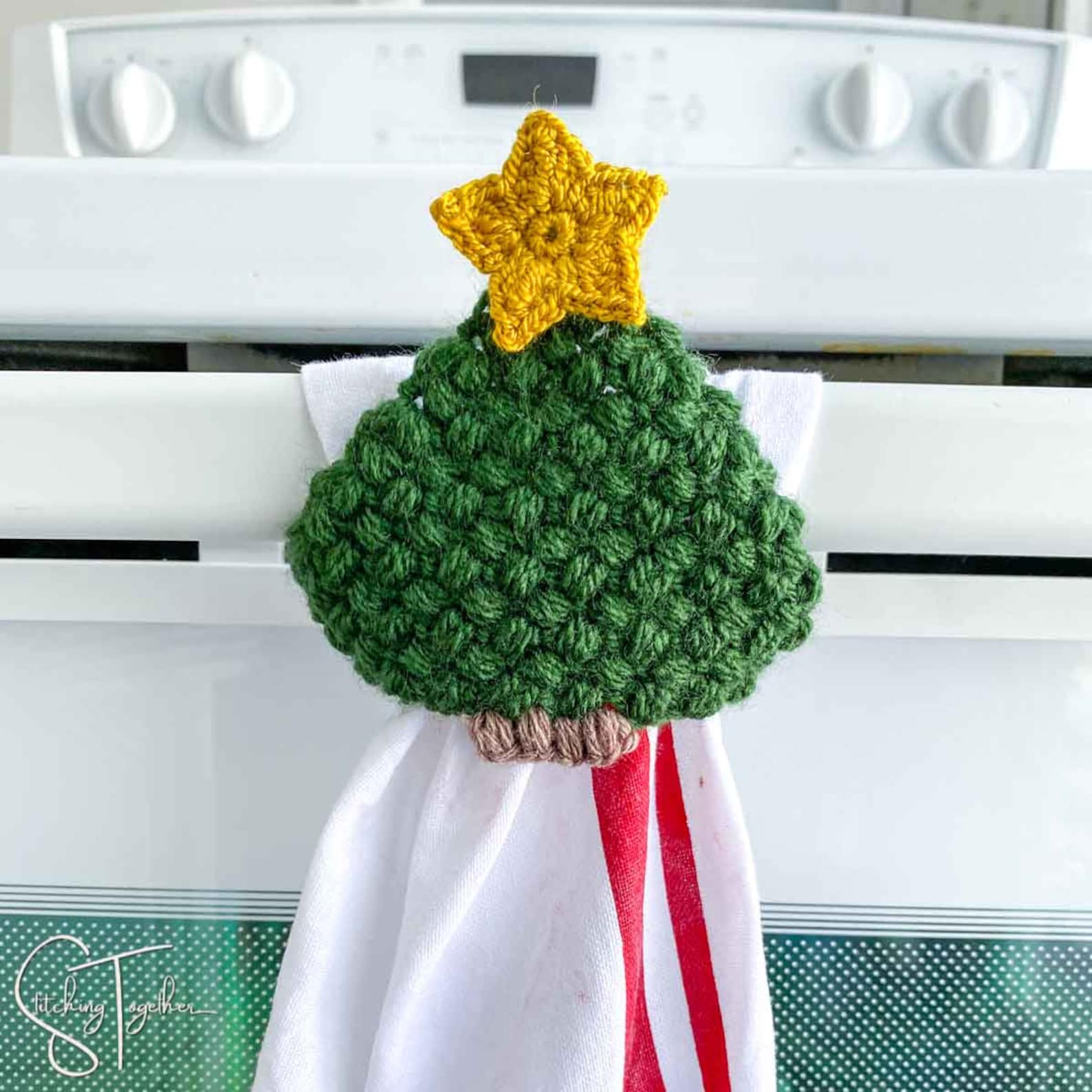Christmas Kitchen Towel Topper Crochet Pattern Holiday Crochet Dish