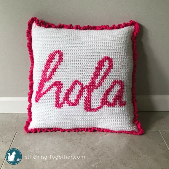 Hola Crochet Pillow Pattern Crochet Pillow Cover Crochet Etsy New Pillow Cover Stitching Hola Crochet Pillow Pattern Crochet Pillow Cover Crochet Etsy New Pillow Cover Stitching
