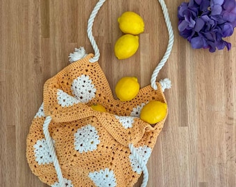 Caldwell Crochet Market Bag Pattern | Granny Square Tote (PDF Download)