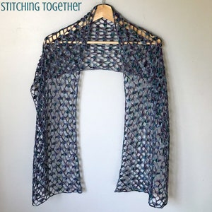 Crochet Lacy Scarf Crochet Scarf Crochet Wrap Crochet Pattern Download image 2