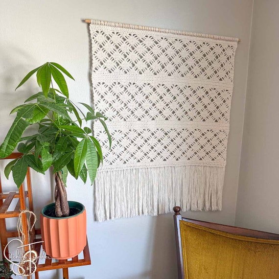Boho Crochet Wall Hanging Pattern | DIY Yarn Wall Art (PDF)