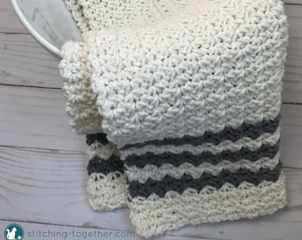 Crochet Farmhouse Dish Towel Pattern | Country Hand Towel Pattern | Crochet Pattern download