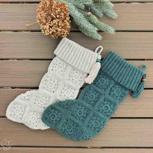 Granny Square Christmas Stocking Pattern | Crochet Stocking | PDF Crochet Pattern download