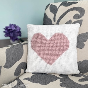 Crochet Heart Pillow Pattern | Heart Cushion Pillow Pattern | Pattern Download