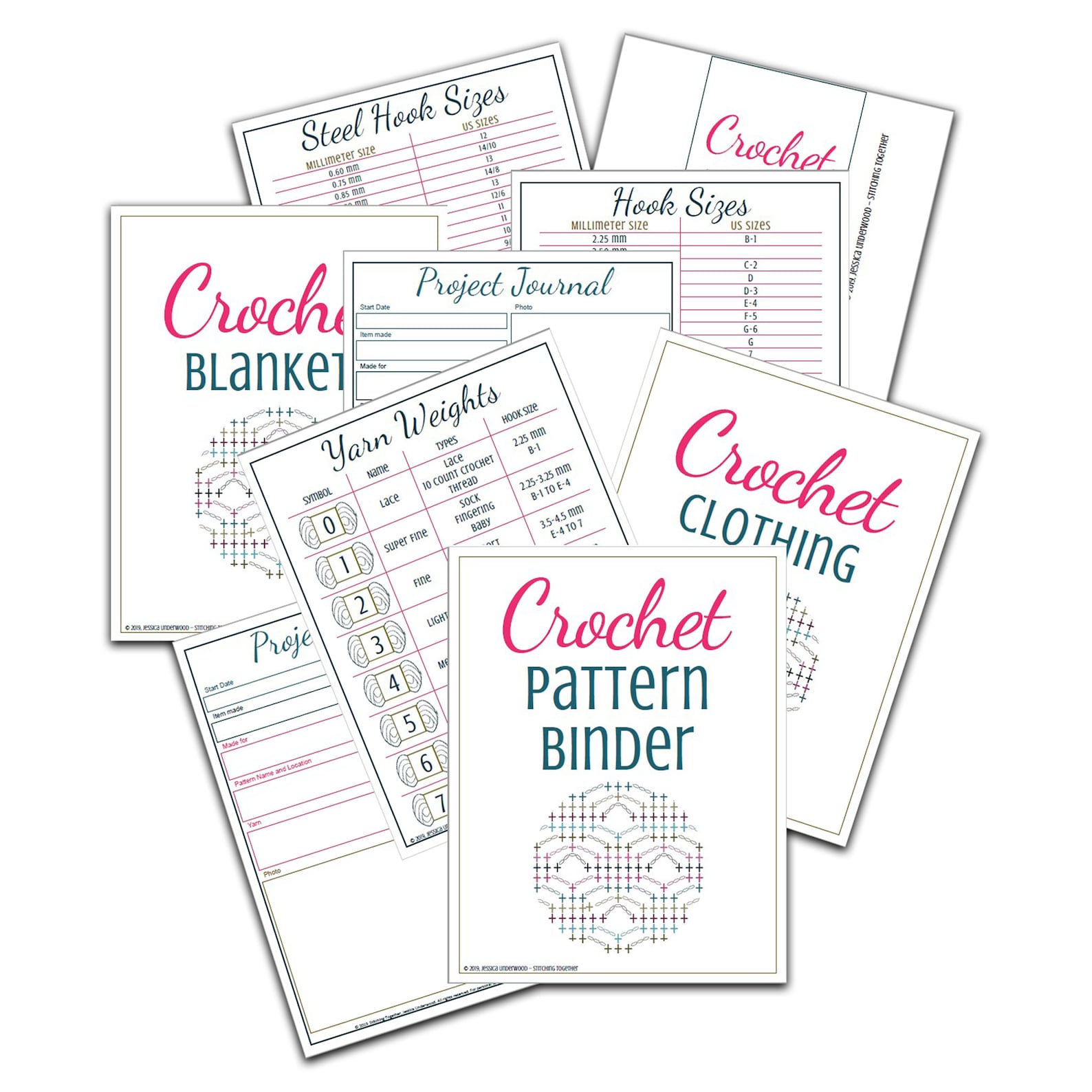 Crochet Pattern Binder Printable Crochet Pattern Organizer PDF Download ...