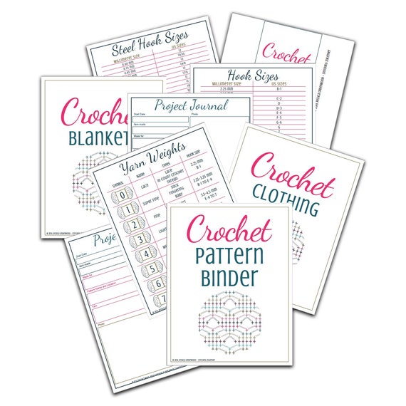 Crochet Pattern Binder Printable Crochet Pattern Organizer