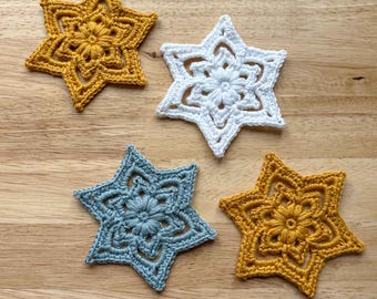 Merry Star virkmönster, digital nedladdning, virkad stjärnprydnad