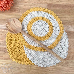 Round Crochet Dishcloth Pattern | PDF Download | Easy Crochet Round Dishcloth