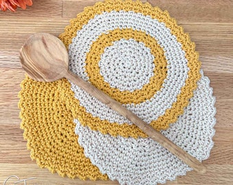 Round Crochet Dishcloth Pattern | PDF Download | Easy Crochet Round Dishcloth