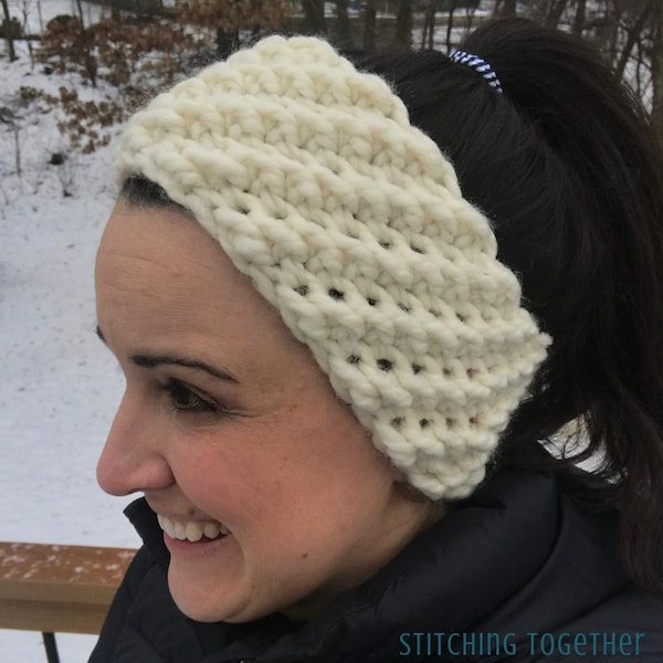Windward Winter Headband Crochet Pattern | Crochet Bulky Ear Warmer Pattern | PDF Crochet Pattern download