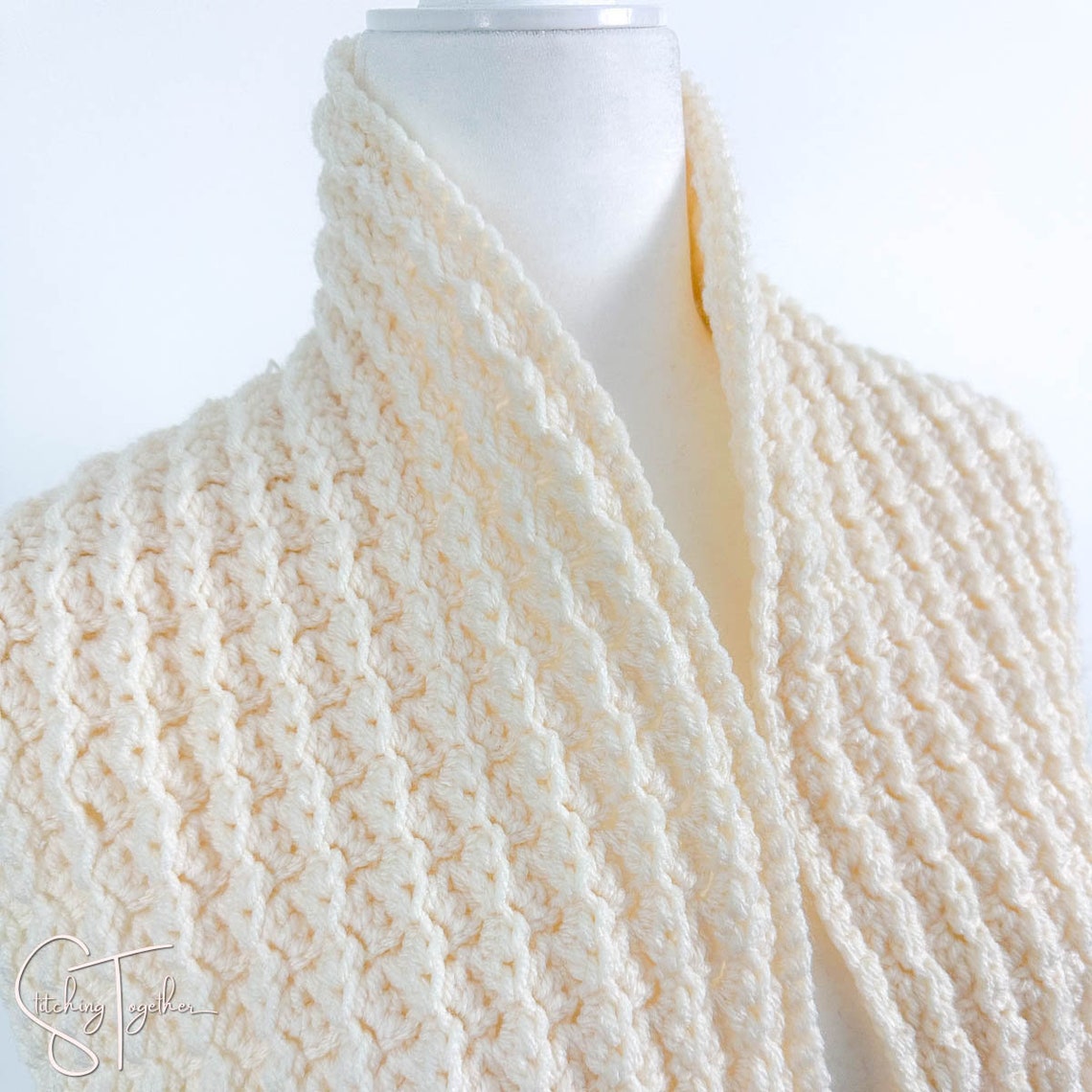 Textured Crochet Scarf Pattern | Ribbed Scarf Crochet Pattern | PDF ...
