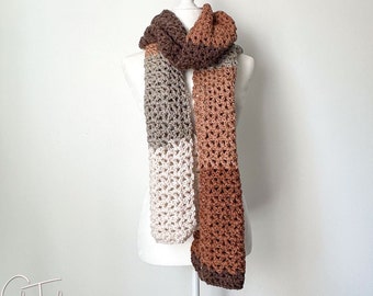 V-Stitch Crochet Scarf Pattern | Chunky V Stitch Scarf Crochet Pattern | PDF Crochet Pattern download