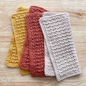 Paño facial de crochet / Toallita de crochet texturizada / Descarga de patrón de crochet imagen 3