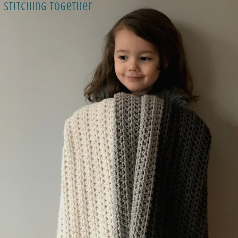 Easy Crochet Blanket Pattern Simple Half Double Crochet Blanket PDF Download image 3