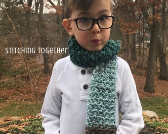 Crochet Scarf Pattern for Kids, Boys and Girls | Over the Ridge Scarf Crochet Pattern | PDF Crochet Pattern download