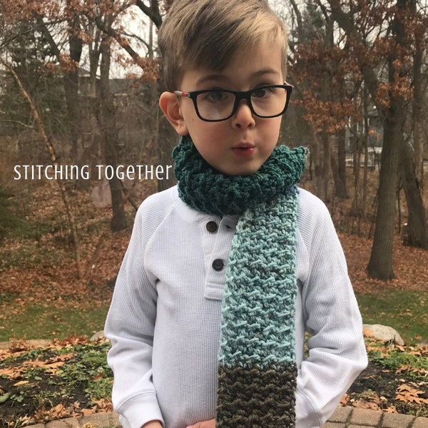 Crochet Scarf Pattern for Kids, Boys and Girls | Over the Ridge Scarf Crochet Pattern | PDF Crochet Pattern download