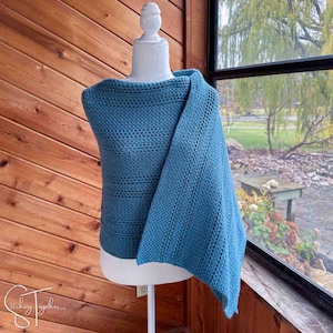 Patrón de chal de crochet fácil de Cedar Lake / Chal de crochet rectangular / DESCARGA EN PDF