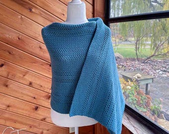 Cedar Lake Easy Crochet Shawl Pattern | Rectangular Crochet Shawl | PDF DOWNLOAD