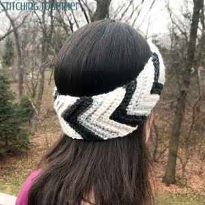 Gray Skies Crochet Chevron Headband Pattern Crochet Ear Warmer PDF Crochet Pattern download image 2