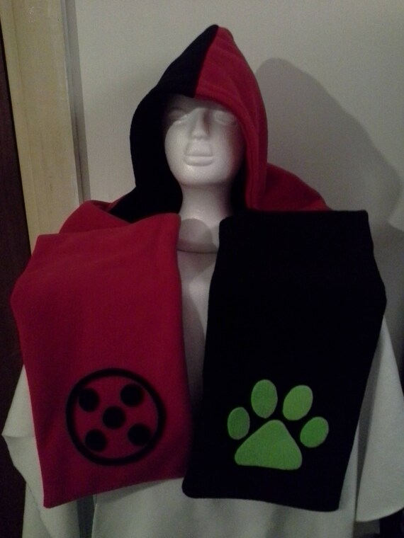 Ladybug Chat Noir Hooded Scarf