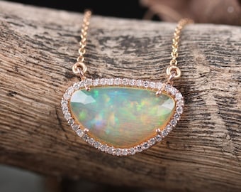Vintage Rose Gold over Sterling Silver Petite Swan Pendant with Genuine Fire Opal and Pave Cubic Zirconia Accents