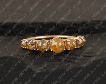 Solid 14K Yellow Gold Natural Pave Tambuli Cut Diamond Statement Ring Handmade Wedding Fine Jewelry Gift For Engagement/Anniversary