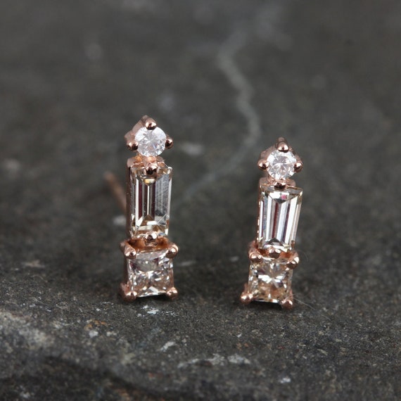 American diamond Flower daily wear Cz Stud Earrings – PencilboxShopUSA